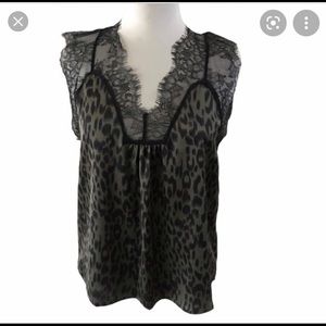 Vici Lovestitch Leopard And Lace Camisole Large